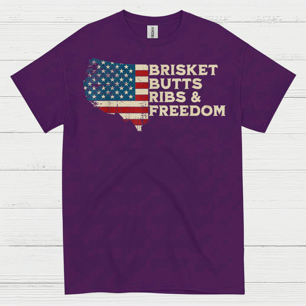 Brisket Butts Ribs And Freedom BBQ T Shirt