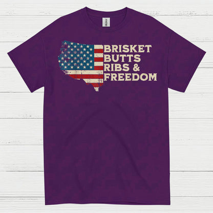 Brisket Butts Ribs And Freedom BBQ T Shirt