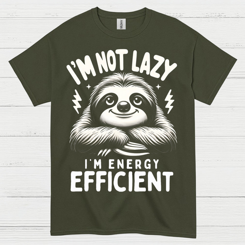 Energy Efficient Sloth Funny Quote T Shirt