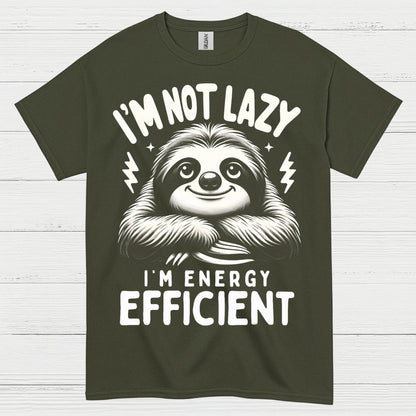 Energy Efficient Sloth Funny Quote T Shirt