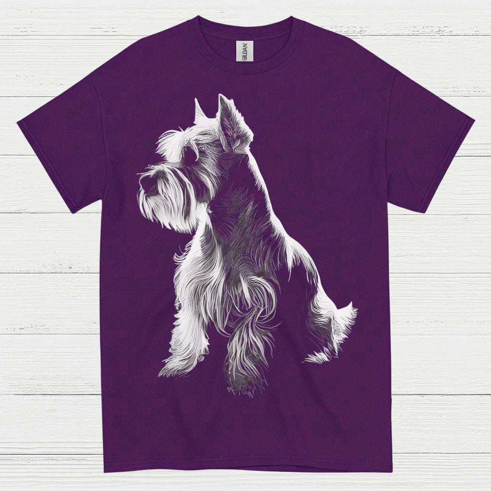 Miniature Schnauzer Silhouette Art T Shirt Elegant Dog Lover Shirt