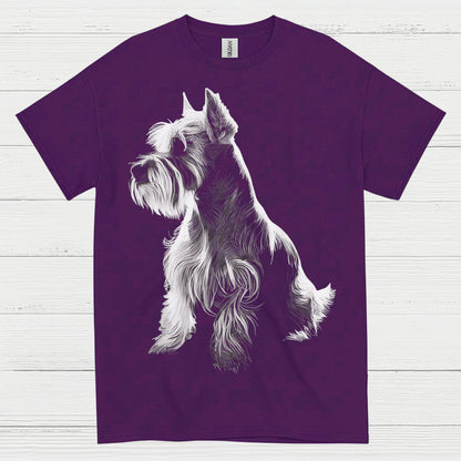 Miniature Schnauzer Silhouette Art T Shirt Elegant Dog Lover Shirt