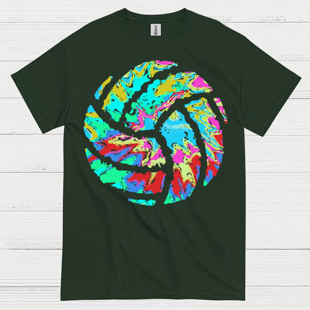 Abstract Color Volleyball Art T Shirt