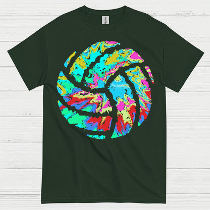Abstract Color Volleyball Art T Shirt