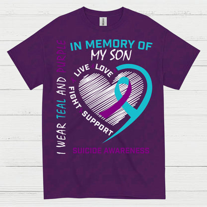 In Memory Of My Son Awareness T Shirt