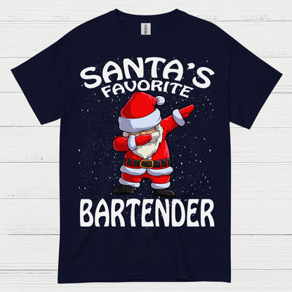 Santas Favorite Bartender Christmas T Shirt