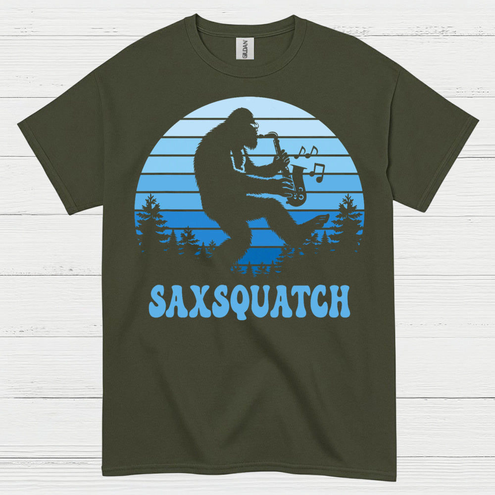 Saxsquatch Bigfoot Saxophone T Shirt