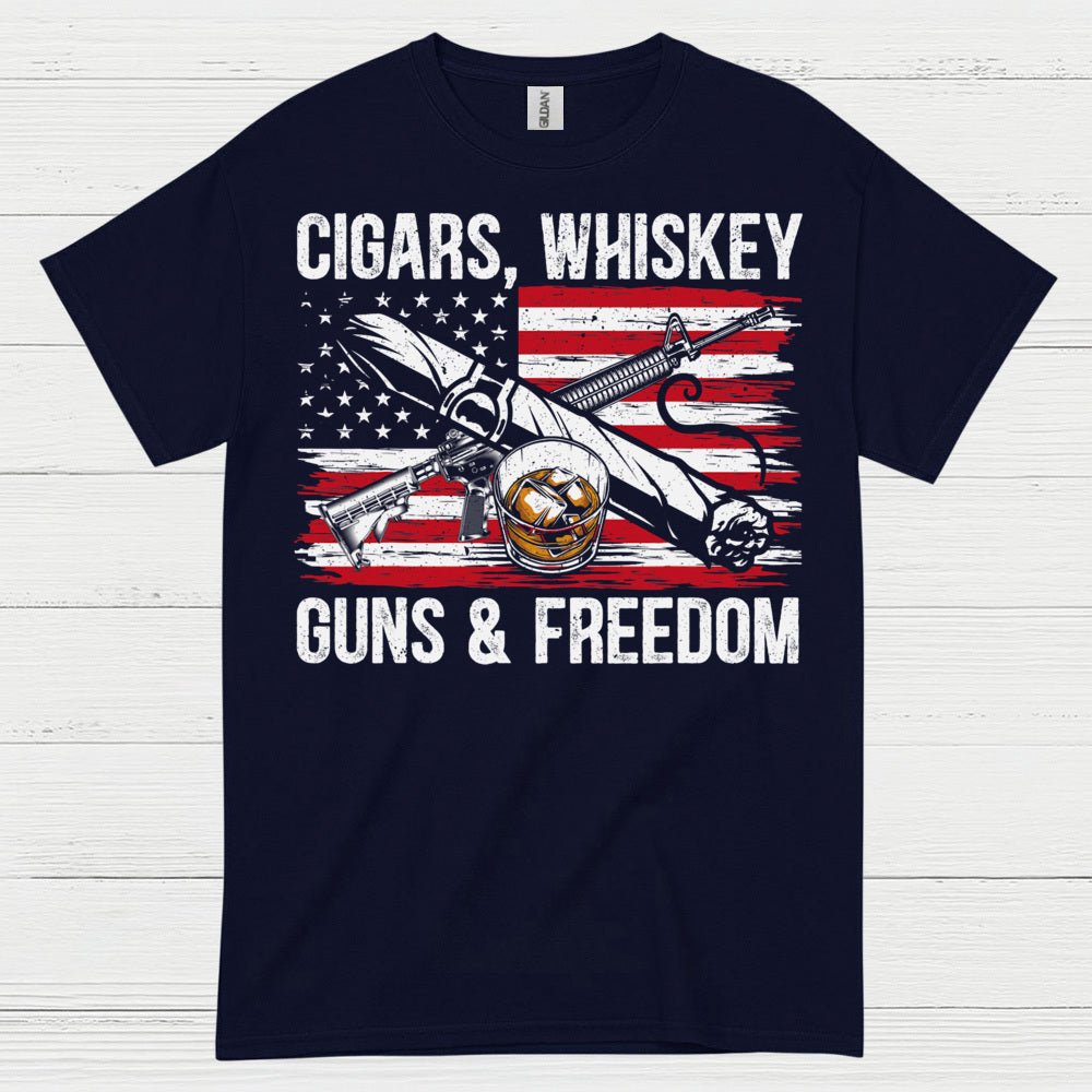 Cigars Whiskey Guns And Freedom T Shirt