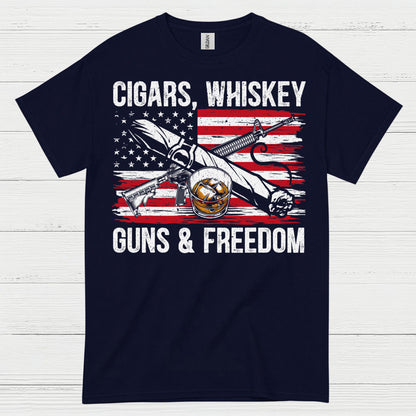 Cigars Whiskey Guns And Freedom T Shirt