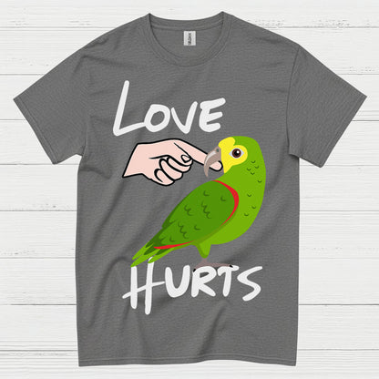 Love Hurts Funny Parrot T Shirt
