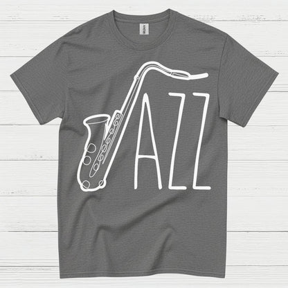 Jazz Saxophone Minimal Line Art T Shirt