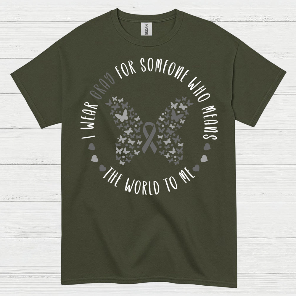 Gray Ribbon Love And Support Awareness T Shirt