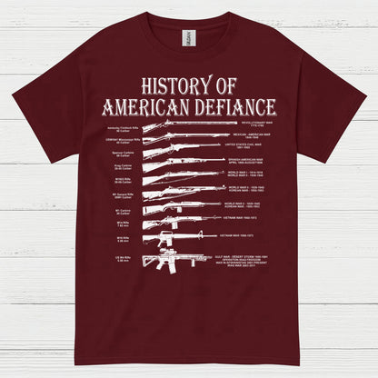 History Of American Defiance Patriotic Gun T Shirt