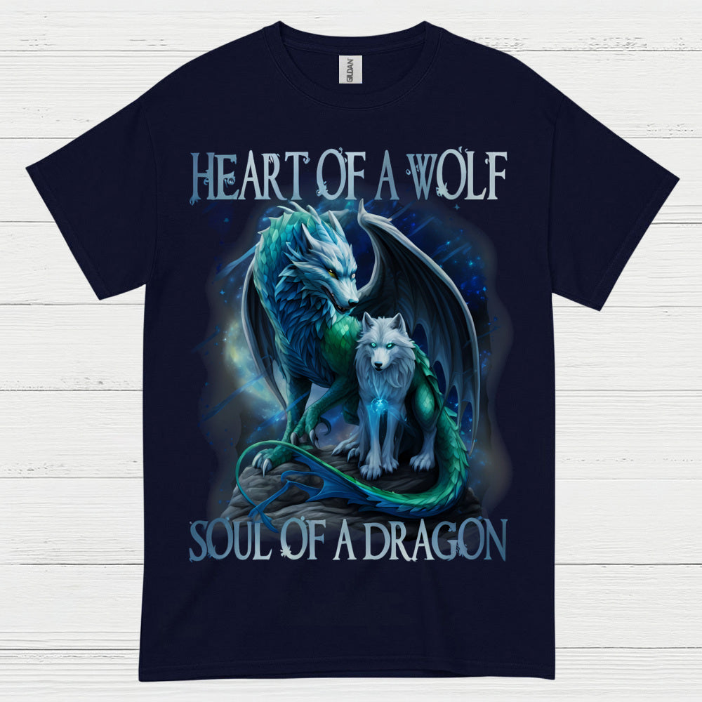 Heart Of A Wolf Soul Of A Dragon T Shirt