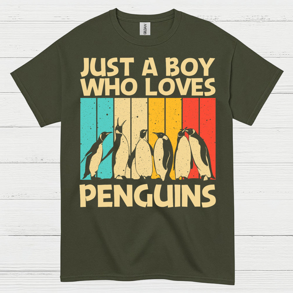 Just A Boy Who Loves Penguins Vintage T Shirt