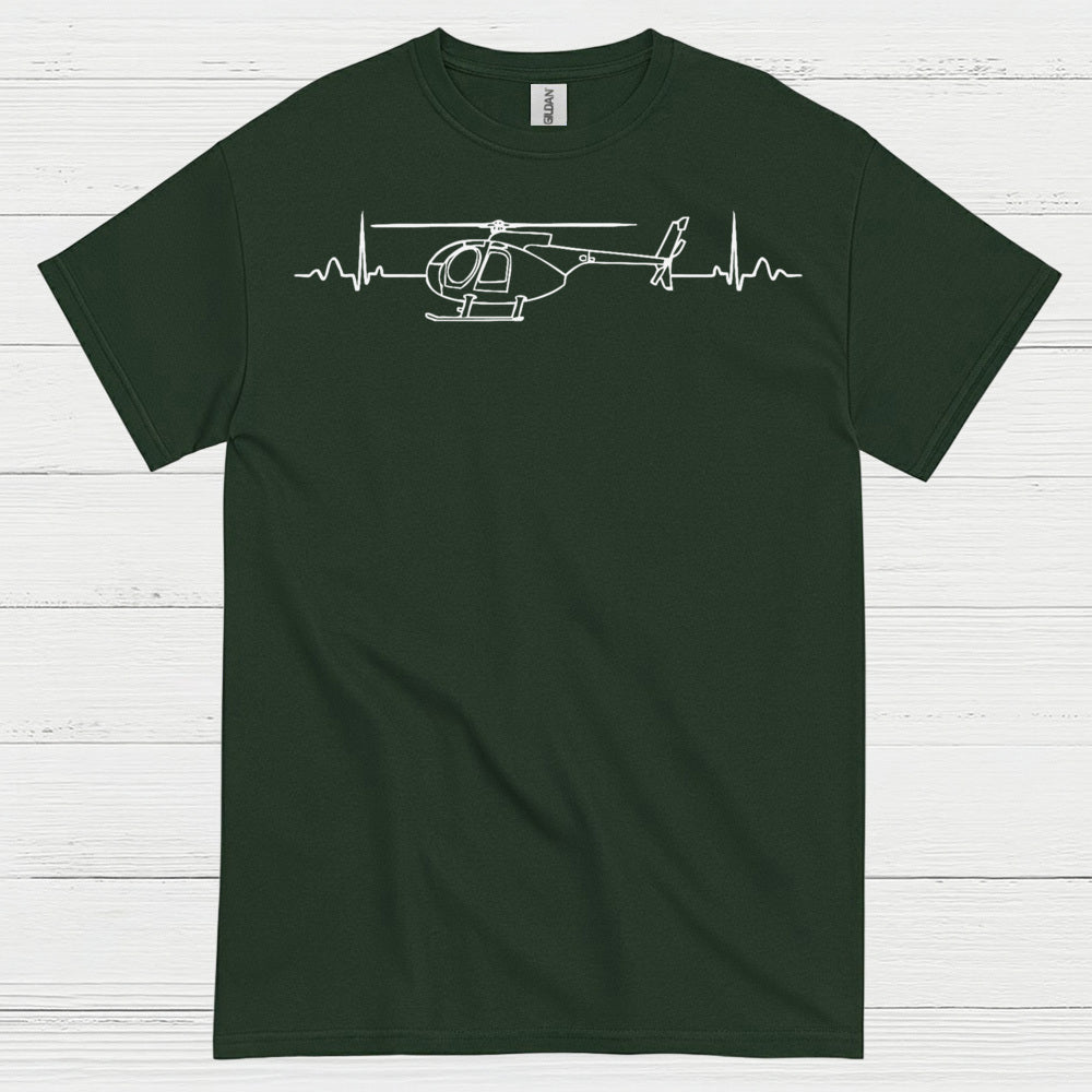 Helicopter Heartbeat Aviation Minimal T Shirt