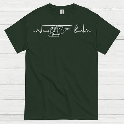 Helicopter Heartbeat Aviation Minimal T Shirt