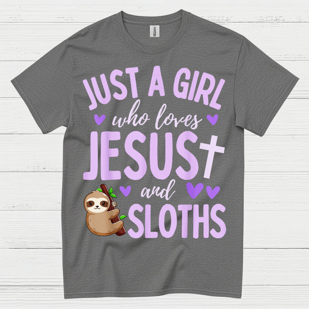 Just A Girl Who Loves Jesus And Sloths T Shirt