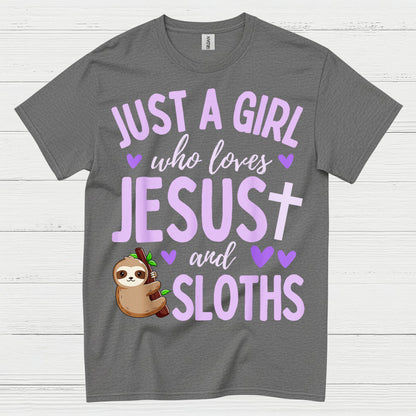 Just A Girl Who Loves Jesus And Sloths T Shirt