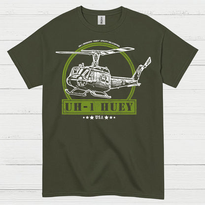 UH-1 Huey USA Military Helicopter T Shirt