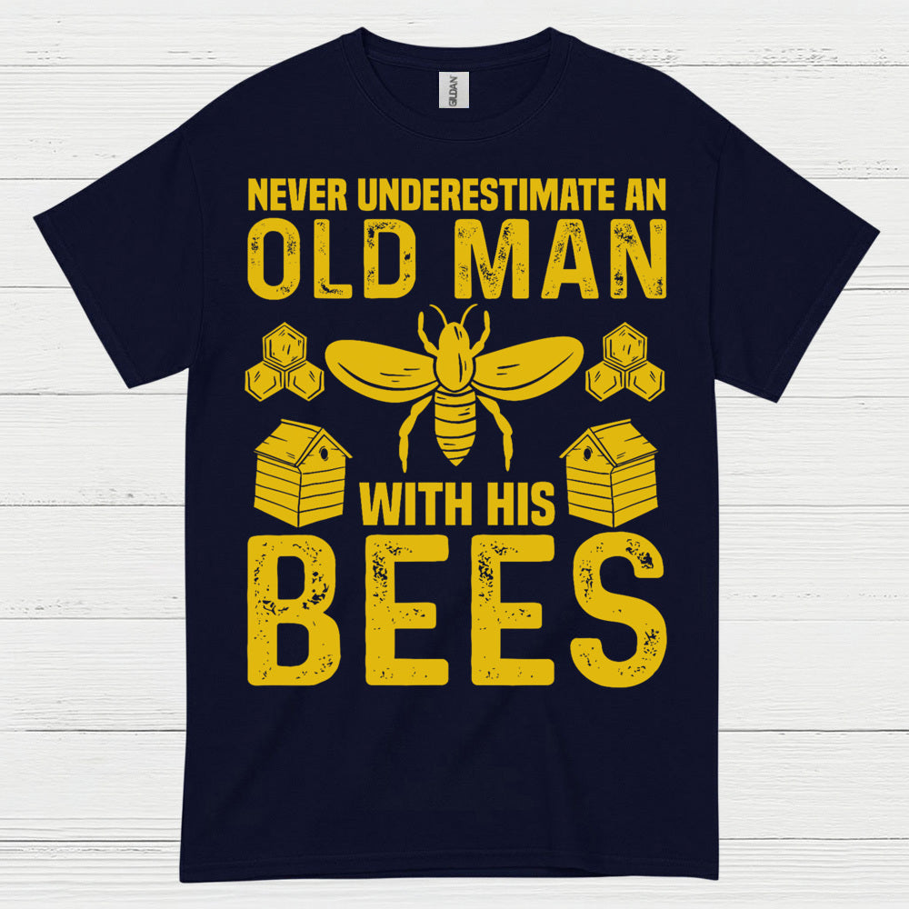 Never Underestimate An Old Man Bees T Shirt