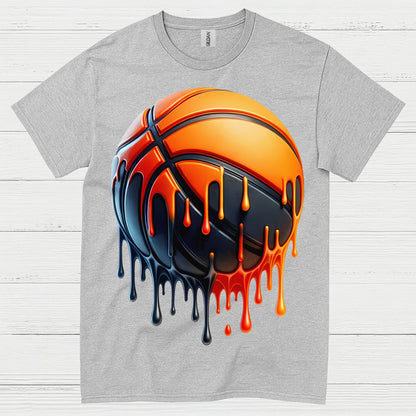 Dripping Basketball Graphic T Shirt