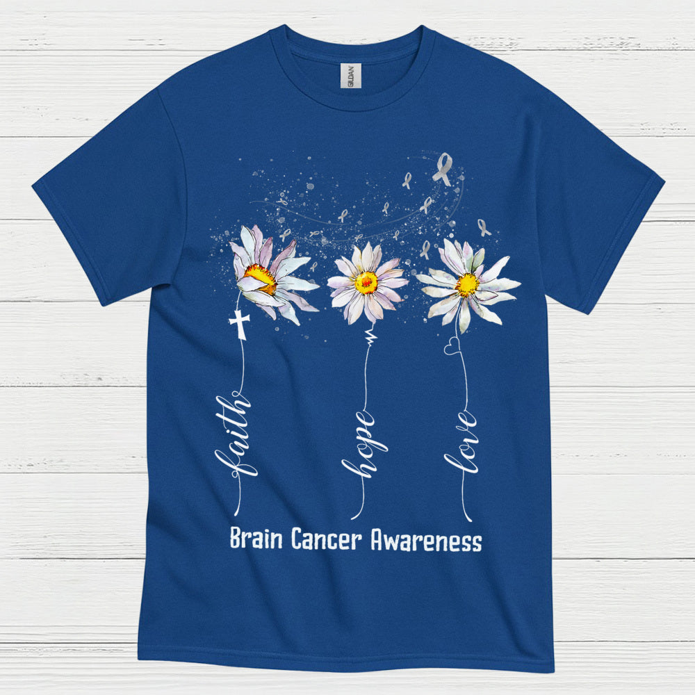Faith Hope Love Brain Cancer Awareness T Shirt