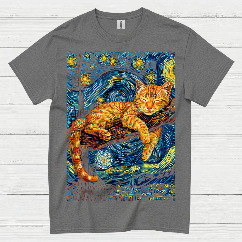 Peaceful Sleeping Cat Art T Shirt