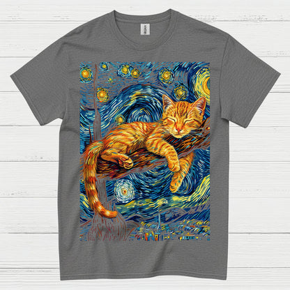 Peaceful Sleeping Cat Art T Shirt