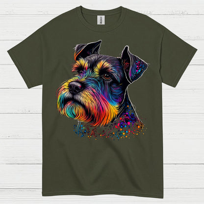Colorful Schnauzer Art Dog Lover T Shirt