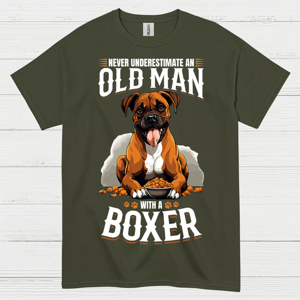 Never Underestimate Old Man Boxer T Shirt