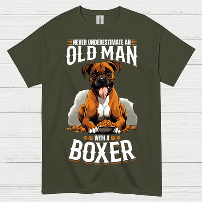 Never Underestimate Old Man Boxer T Shirt