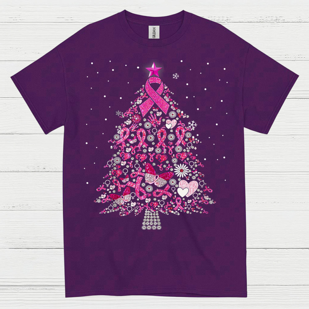 Breast Cancer Awareness Christmas Tree T Shirt