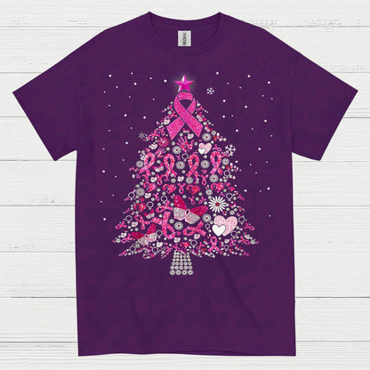 Breast Cancer Awareness Christmas Tree T Shirt