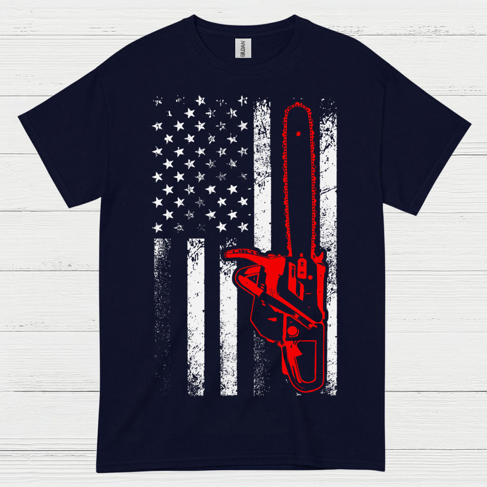 American Chainsaw Flag T Shirt