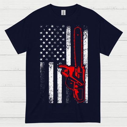 American Chainsaw Flag T Shirt