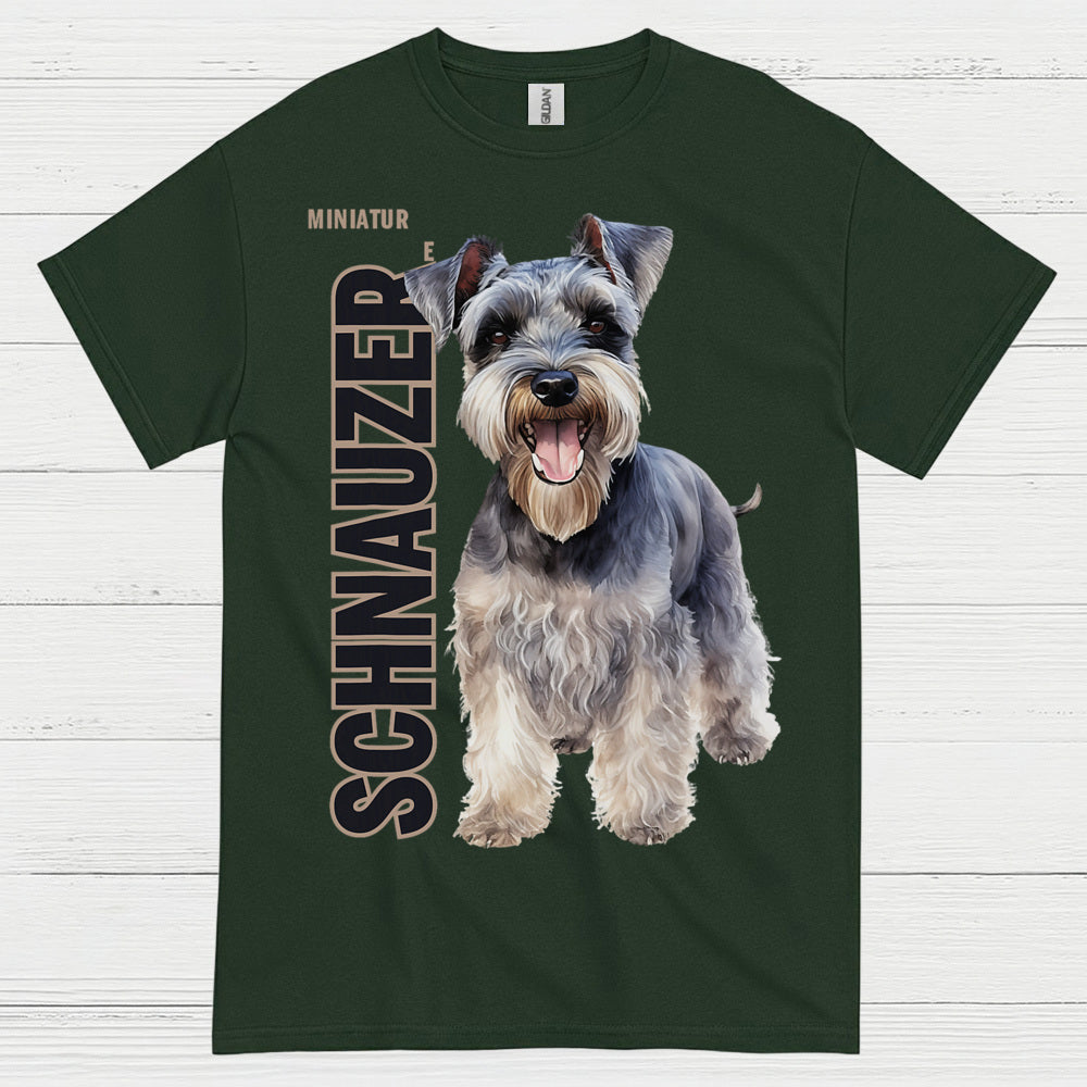 Miniature Schnauzer Realistic Dog Art T Shirt