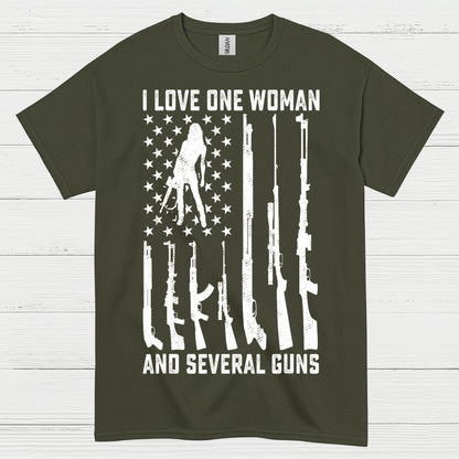I Love One Woman America And Several Guns T Shirt