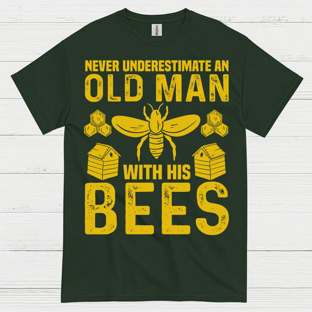 Never Underestimate An Old Man Bees T Shirt