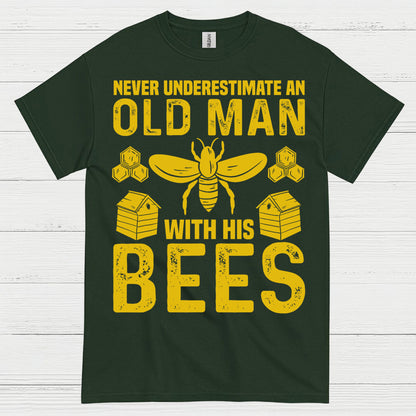 Never Underestimate An Old Man Bees T Shirt