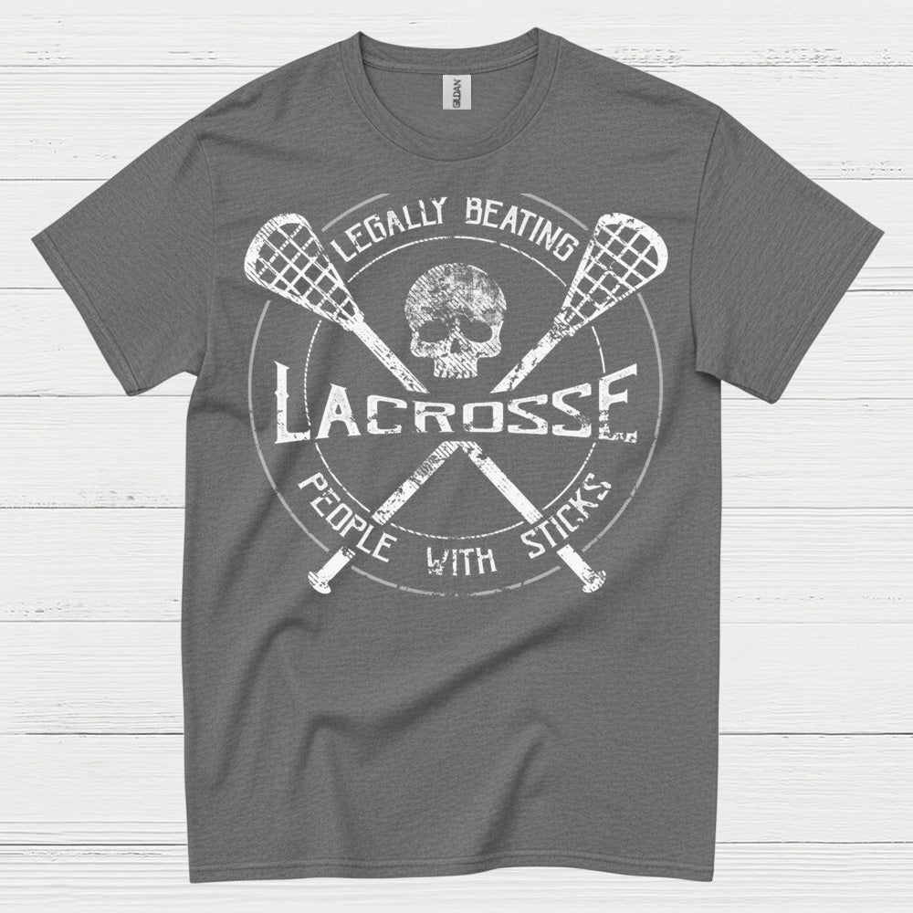 Legally Beating People With Sticks Lacrosse T Shirt