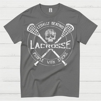 Legally Beating People With Sticks Lacrosse T Shirt