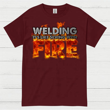 Welding Sewing With Fire T Shirt