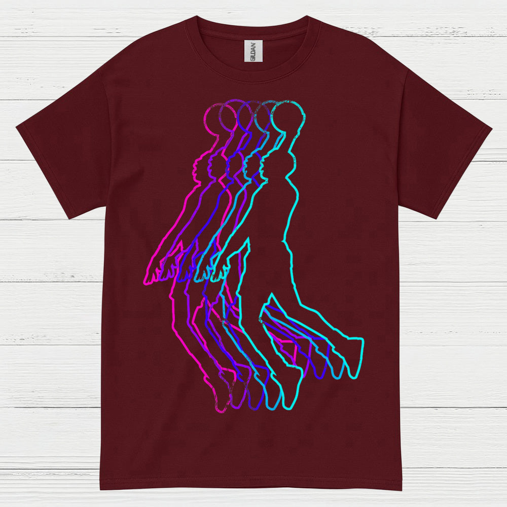 Retro Neon Basketball Player T Shirt
