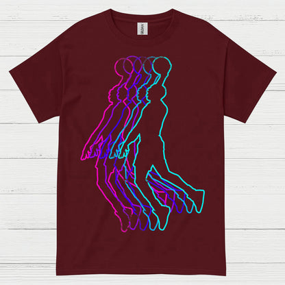 Retro Neon Basketball Player T Shirt