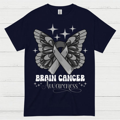 Butterfly Ribbon Brain Cancer Awareness T Shirt