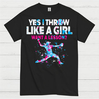 Yes I Throw Like A Girl Pitcher T Shirt