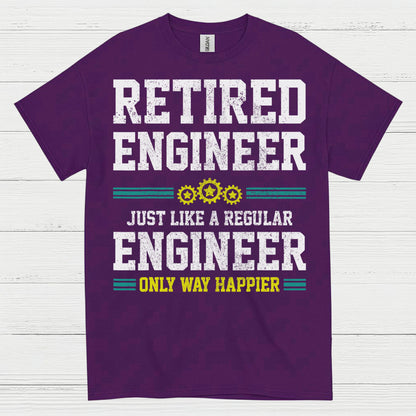 Happy Retired Engineer Humor T Shirt