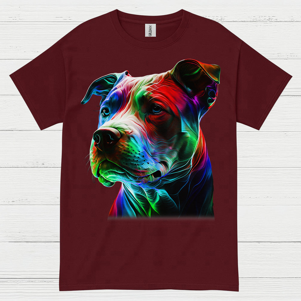 Colorful Pitbull Portrait Art T Shirt