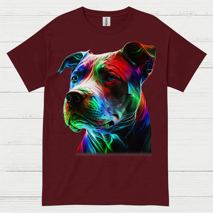 Colorful Pitbull Portrait Art T Shirt